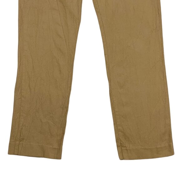 Patprimo Chino Pants With Waistband Details 32 Beige Tan Slim Fit Flat Front - Picture 9 of 12